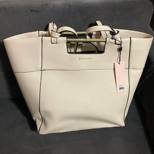 BCBGeneration Elegant Cream Tote